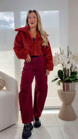 Y500 Bunny cropped faux fur coat jacket