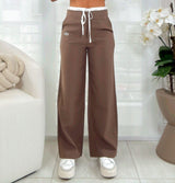 0018 Double waist wide leg pants
