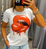 T12 Cherry and lips t-shirt