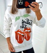 1031 Two mouths oversize sweater