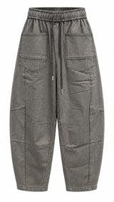 9359 Striped stretch crop relaxed pants