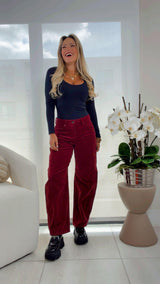1314 Slouchy ankle barrel corduroy pants