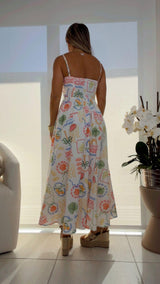 1759 Vacation print midi dress
