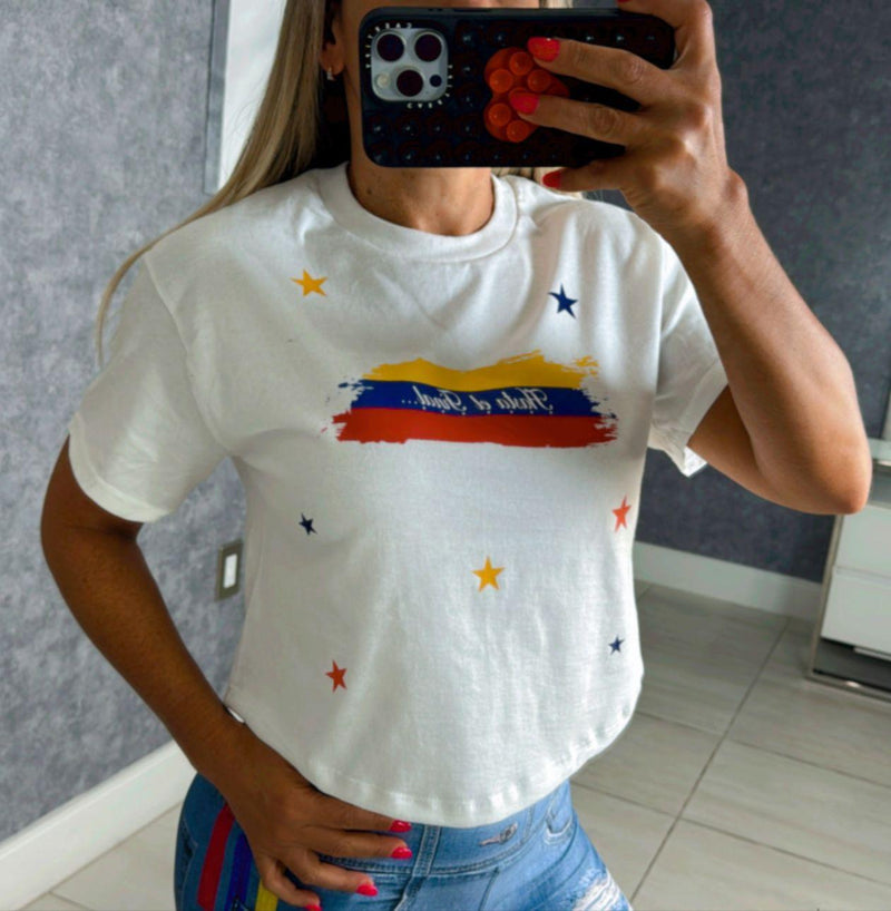 0024 Venezuela flag print T-shirt