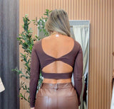 0735 Open back long sleeve top