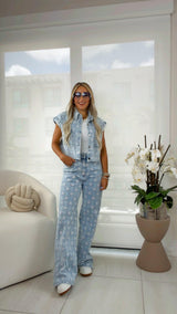 7492 Embroidery denim set