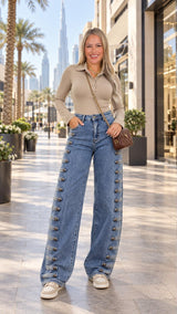 7679 Napoleon denim barrel pants