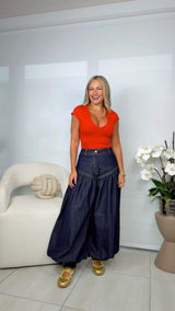7599 V-neck basic top