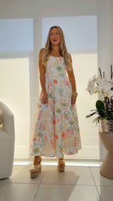 1759 Vacation print midi dress
