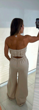 1026 Strapless cotton jumpsuit