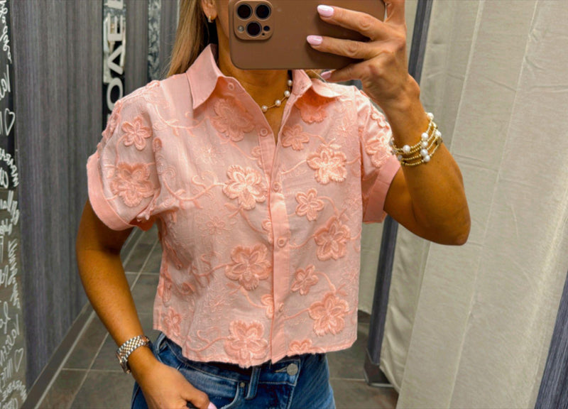 5690 Short sleeve embroidery shirt