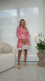 8116 Printed dress with belt