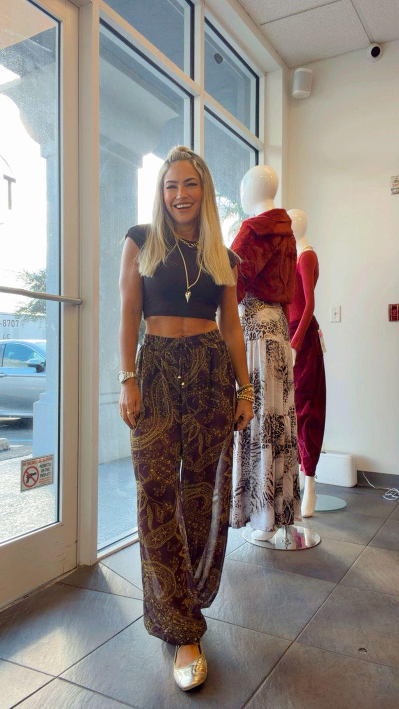 1287 Boho breeze sheer lounge aladin pants