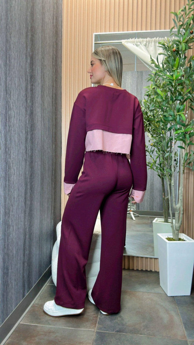 3395 Sweaters and wide leg pants set