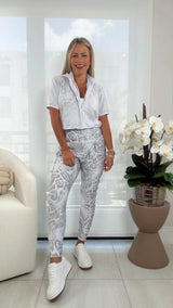 1580 Leopard star print jacket and jogger set