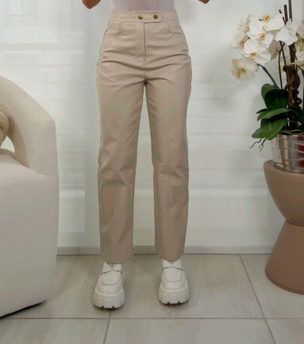 3627 Low rise leather pants