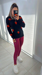 K501 Knitted sweater with strawberries