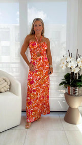 1395 Silky satin midi dress