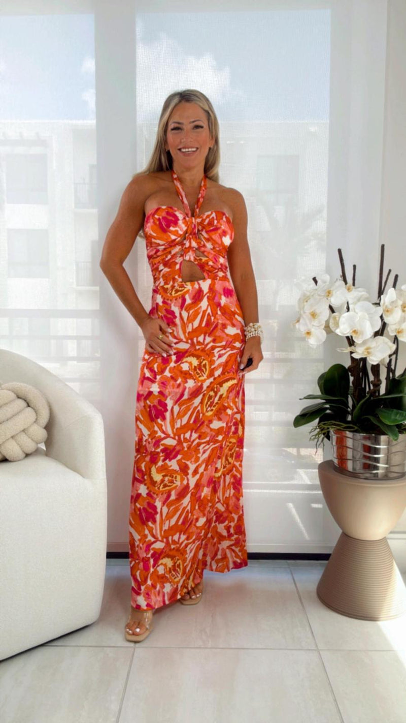 1395 Silky satin midi dress