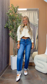 0736 Bubble hem sweater