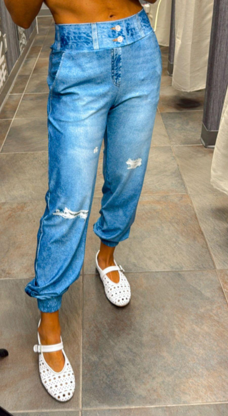 1454 Stylish printed jogger with pockets