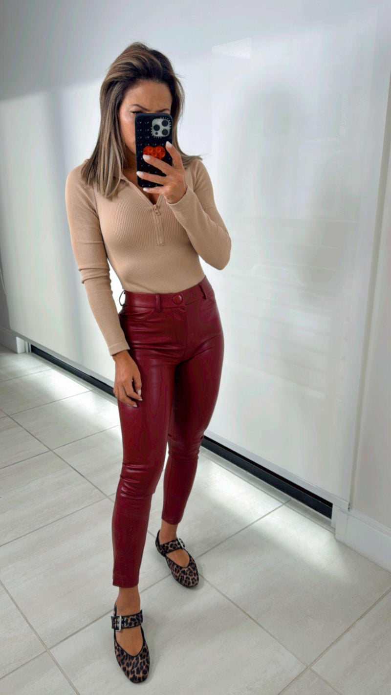 5139 Leather skinny pants