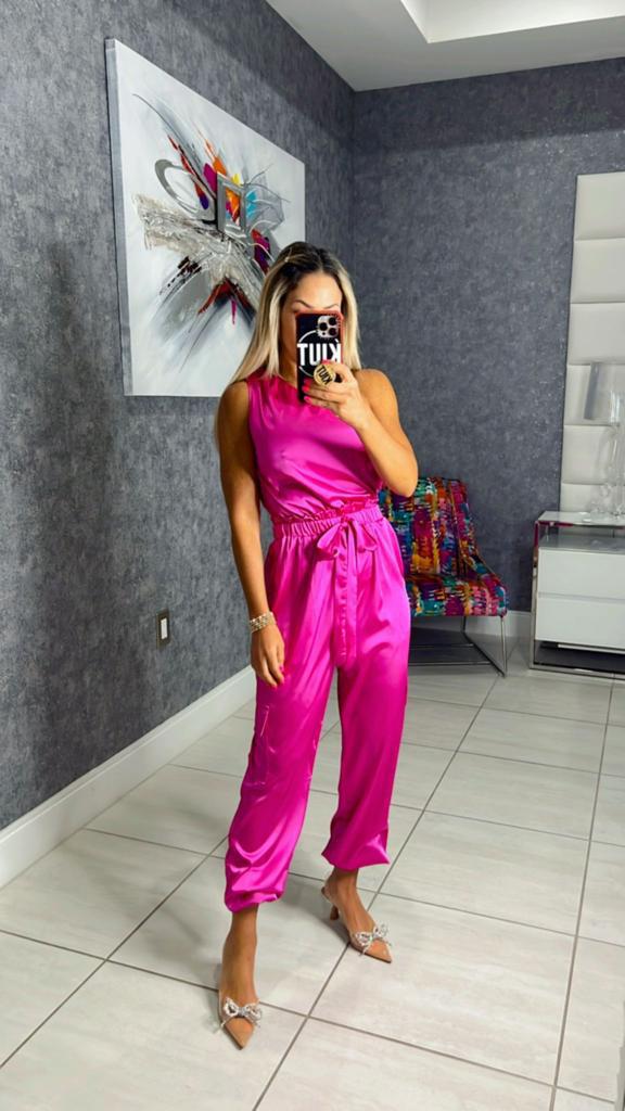 319R One shoulder jogger jumpsuit