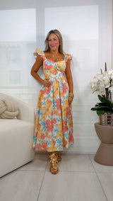 3330 Printed woven midi dress