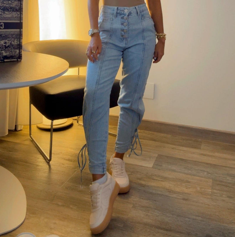 141S High rise relaxed jeans pant