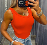 847 Thick rib scoop neck bodysuit