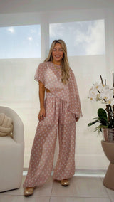 1005 Polka dots top and pants set