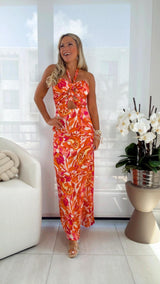 1395 Silky satin midi dress