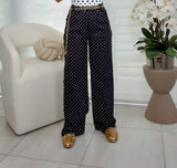 7465 Polka dot high waist pants