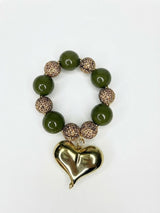 B3139 Animal print heart bracelet
