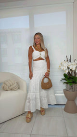 6013 Eyelet long skirt set