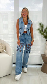 1017 Denim vest and pants set