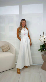 3308 Halter neck maxi dress