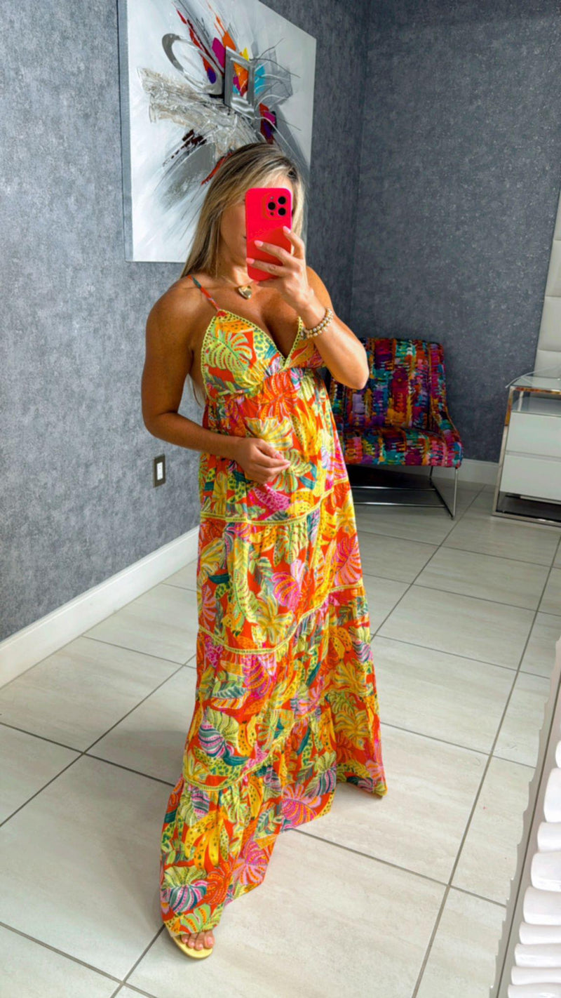 1237 Tropical fest maxi dress