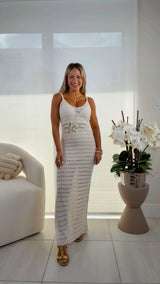 5239 Open back crochet maxi dress