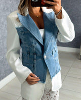 5250 Blazer with denim detail