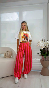 9997 Stripe trendy woven pants
