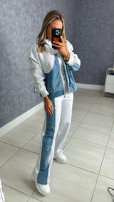 7532 Jacket and pants denim-cotton set