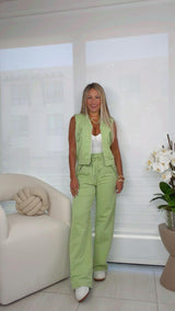 0074 Zip-up top and pants set