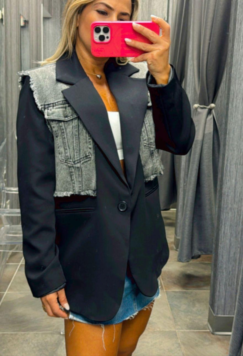 8614 Blazer jacket with denim