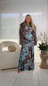 1259 Mock neck longsleeve maxi dress