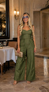 1006 Corset jumpsuit wide leg