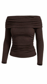 5258 Ruched off shoulder top