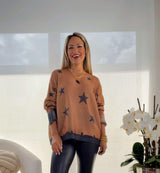 9060 Stamp stars lurex sweater