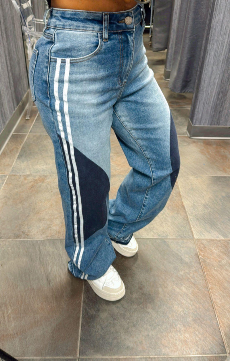 0362 Double line straight leg pants