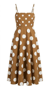 1890 Printed midi dress straight neckline